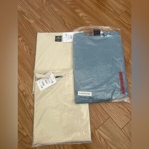 PULL&BEAR Men's Blue and Cream TShirts - 3 pack Brand New